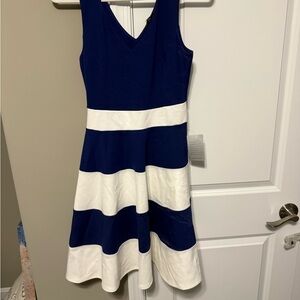 Blue and White Striped Dress